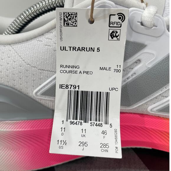 adidas Ultrarun 5 Men\'s Sz 11.5 -White Gradient Pink New IE8791 main image 9